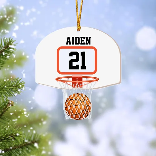 Miniatura 33 de Adorno Personalizado de Baloncesto 2025 - Adorno de Jugador de Baloncesto - Adornos de Árbol de Navidad de Baloncesto - Regalos de Jugador de Bkb 5