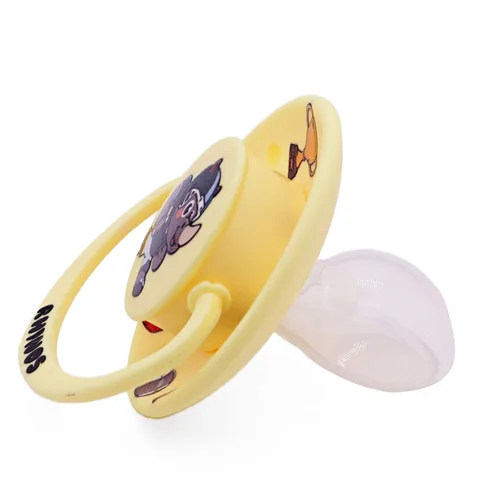Miniatura 5 de Bonito chupete de tamaño adulto: Big Shield Paci para la ansiedad con clips Paci, pezón grande de silicona suave para dormir Amarillo