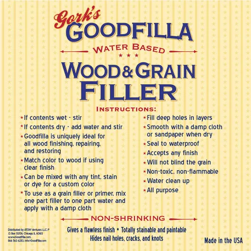 Miniatura 4 de Goodfilla Ébano, 8 onzas, relleno para madera y grano, teñible, lijable, cero residuos, no tóxico, hecho en EE. UU