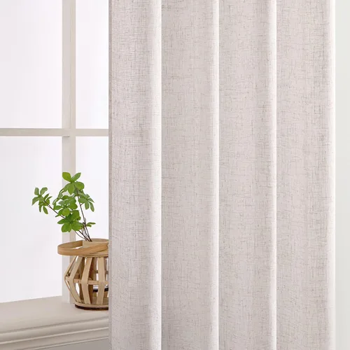 Miniatura 5 de MIULEE Cortinas de lino blanco de 108 pulgadas de largo para dormitorio, sala de estar, cortinas de ventana con textura de lino suave y grueso, Lino