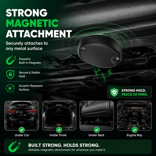 Miniatura 6 de Rastreador GPS magnético oculto para vehículos, rastreador magnético impermeable para automóvil, sin tarifas mensuales, mini rastreador GPS portátil