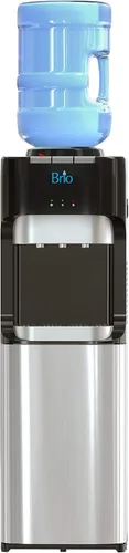 Brio Essential Series - Dispensador de enfriador de agua de carga superior, dispensador de tres temperaturas, bloqueo de seguridad para niños,
