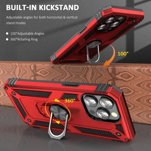 Miniatura 4 de ADDIT i Phone 12 Pro Max - Funda para iPhone 12 Pro Max, con anillo de soporte, soporte ajustable, grado militar, protección resistente, a prueba