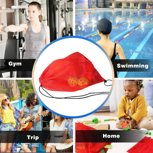 Miniatura 68 de GSE Games & Sports Expert Bolsa de malla con cordón para béisbol, pelotas de pickleball, pelotas de golf, gimnasio, equipo de natación, lavandería