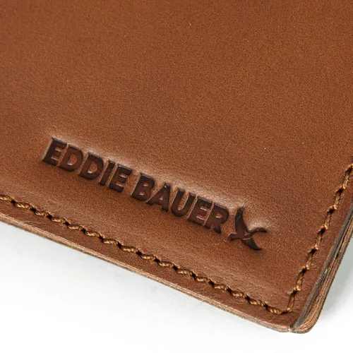 Miniatura 3 de Eddie Bauer Men's Rugged Leather Bifold Wallet Money Clip RFID Protection ID Window Genuine Leather EDC