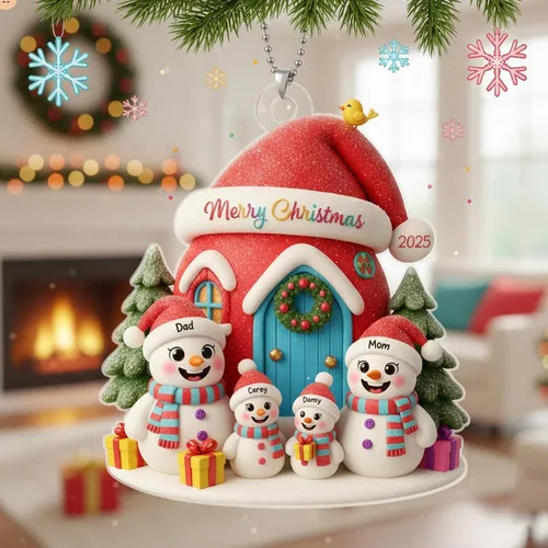 Miniatura 23 de IZI POD - Adorno familiar 2025, recuerdo de Navidad personalizado, decoración de madera o acrílico 2D personalizada para el hogar y el automóvil