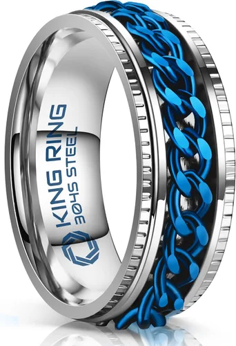 King Ring Anillos Super Spinner de 0.315 in Segunda edición de anillos de acero inoxidable premium para hombres y mujeres Diseñado en Estados