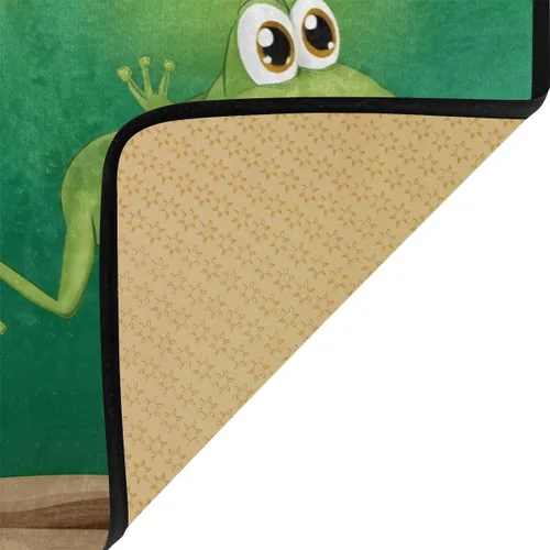 Miniatura 5 de Alfombras de cocina con diseño de dos ranas verdes, antideslizantes, suaves, alfombra de baño, alfombra para decoración del hogar, 39 x 20 pulgadas