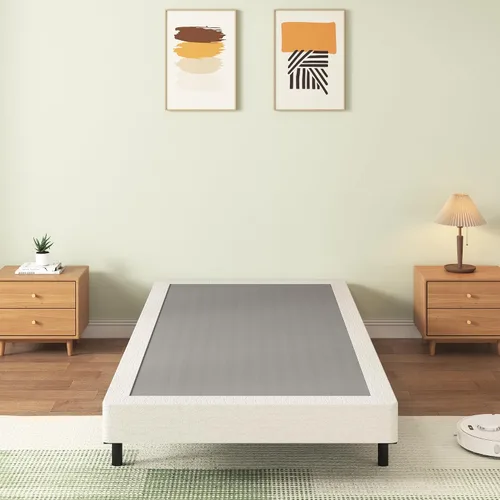 Miniatura 13 de FMDMR Somier de 4 pulgadas para cama individual - Somier de perfil bajo para cama individual, base de colchón de metal resistente con cubierta