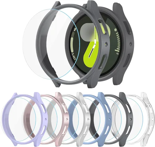 Miniatura 8 de [2+4] Paquete para Samsung Galaxy Watch FE/Galaxy Watch 5/Galaxy Watch 4 de 1.575 pulgadas, carcasa protectora de policarbonato duro + película