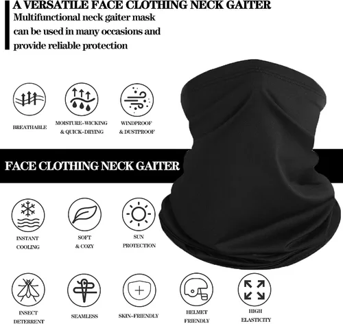 Miniatura 2 de 6 Pack Neck Gaiter Bandana Face Mask Summer UV Protection Cool Face Clothing Sun Scarf Cover Head for Men and Women,Outdoor