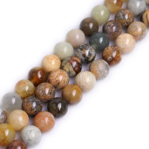 Miniatura 27 de GEM-Inside - Cuentas sueltas de ágata verde con bandas de energía natural, cuentas de energía natural para hacer joyas, 0.315 in, redondas, 15 Ágata