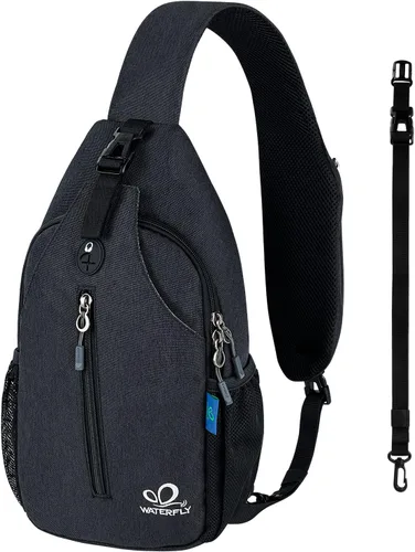 Miniatura 115 de WATERFLY Bolsa pequeña de senderismo: mochila cruzada para el pecho, mochila para hombres y mujeres con correa de hombro agradable a la piel