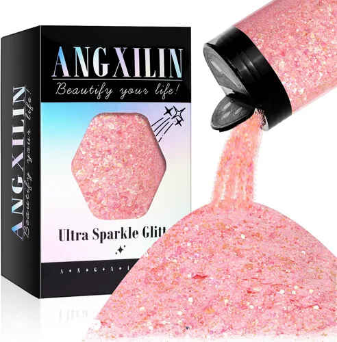 Miniatura 19 de Purpurina artesanal mixta holográfica gruesa y fina, 190g/6.7oz a granel, lentejuelas láser para arte de uñas, cara y cuerpo, para hacer joyas