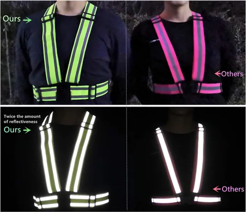 Miniatura 7 de Correas de alta visibilidad Chaleco de seguridad Ajustable y elástico Equipo reflectante para correr, caminar, ciclismo, trabajadores