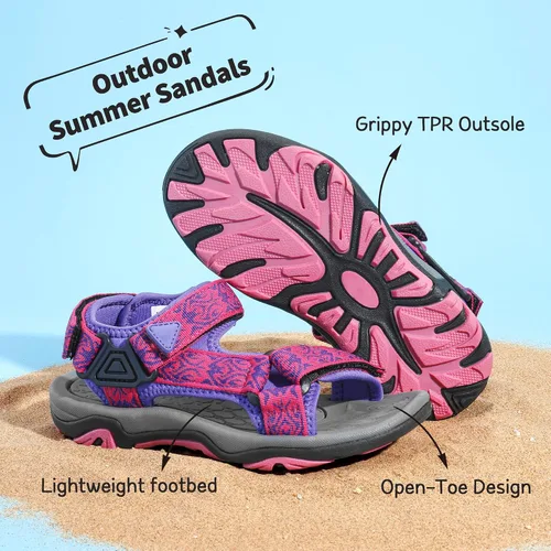 Miniatura 4 de DREAM PAIRS Sandalias de verano para niños, ligeras y ajustables (para niños y niñas, grandes y pequeños).