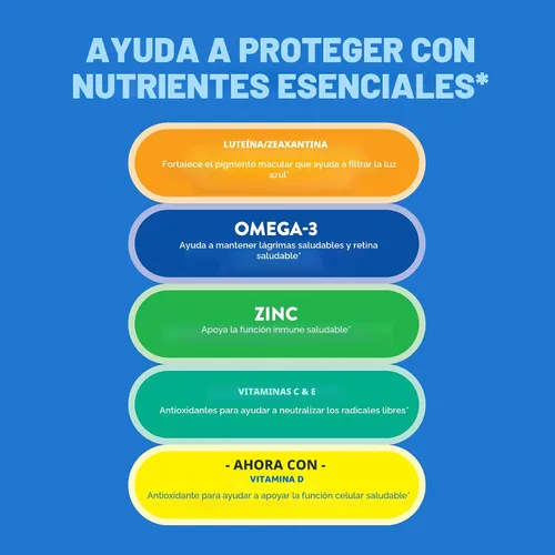 Miniatura 3 de Ocuvite 50+ Suplemento de vitaminas y minerales para los ojos, multivitamínico para la visión y la salud ocular con Omega-3, zinc, vitaminas C y E