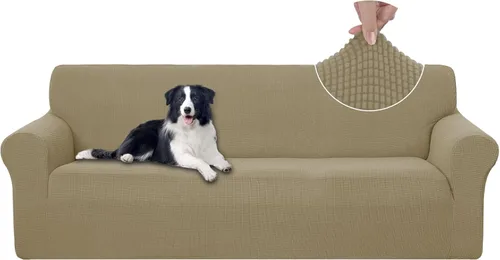 Miniatura 47 de U-NICE HOME Funda elástica para sofá, lavable, protector de muebles para sofá de 3 cojines, apta para mascotas (sofá, gris)