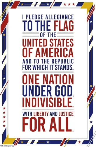 Miniatura 16 de Trends International The United States Of America - Pledge Of Allegiance Wall Poster, 14.725" x 22.375", Barnwood Framed Version