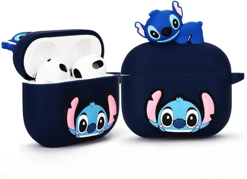 Miniatura 4 de Funda de silicona de dibujos animados 3D para Apple Airpods de 2 y 1 generación, juego de funda protectora con AirPods 2ª/1ª, para niñas y niños. El