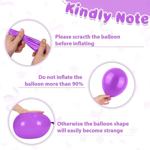 Miniatura 8 de Globos de látex rosa intenso, azul, morado, 50 globos de látex de 12 pulgadas con confeti metálicos para niños, temática mágica, cumpleaños, baby