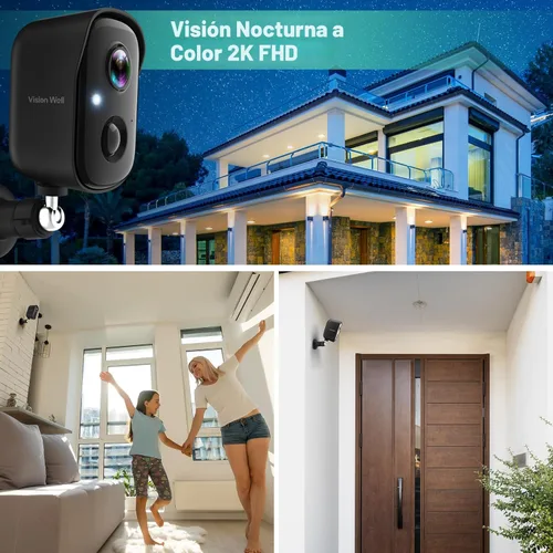 Miniatura 5 de Cámaras de seguridad inalámbricas para exteriores, 2K alimentadas por batería con detección de movimiento AI, foco, alarma de sirena, WiFi, cámara