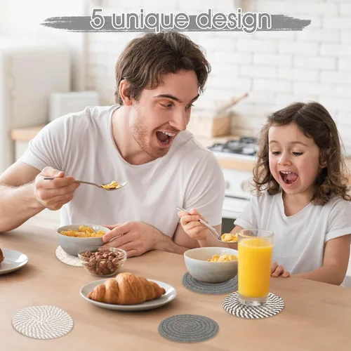 Miniatura 7 de Billbotk 10 Piezas Posavasos para Bebidas, Posavasos Absorbentes para Bebidas con Soporte, Juego de Posavasos para Mesa de Café para Decoración