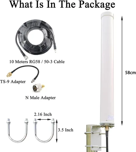 Miniatura 3 de Antena omnidireccional 5G 4G LTE ts9 SMA/WiFi al aire libre de largo alcance/antena de teléfono celular 698-3800MHz 12dBi