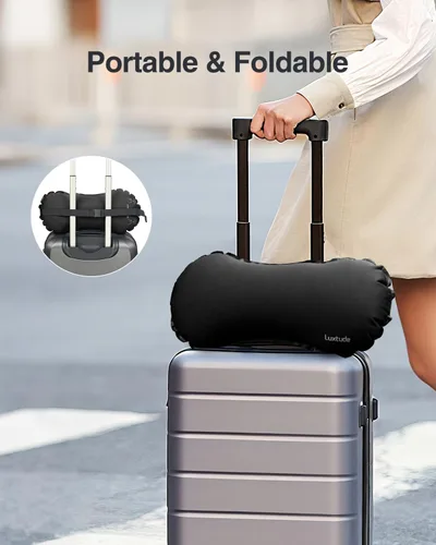 Miniatura 4 de Luxtude Almohada lumbar inflable para viajes en avión, almohada de apoyo lumbar para silla de oficina/coche, almohadas autoinflables de viaje