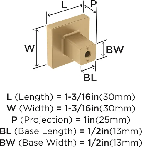 Miniatura 6 de Amerock Pomo de gabinete Bronce champán 30 mm de longitud Monument paquete de 2 unidades Pomo de cajón Herrajes para gabinete