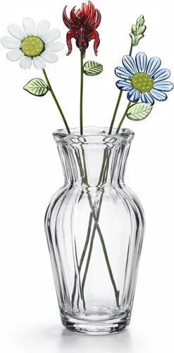 Miniatura 8 de HunnmingRe 5 piezas de flores de vidrio con jarrón, decoración de flores de mes de nacimiento de mayo, ramo de flores de cumpleaños de vidrio