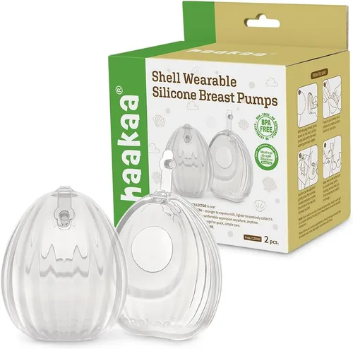 Miniatura 10 de HAAKAA Shell - Extractor de leche manual manos libres, silicona de grado médico, compacto, portátil y discreto, válvula a prueba de fugas, 2.5
