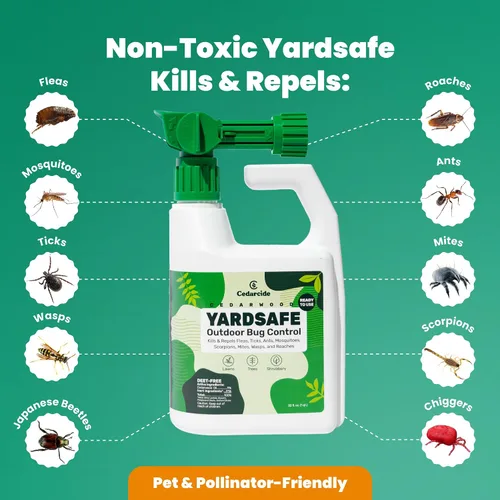 Miniatura 2 de Outdoor YardSafe Mata y repele mosquitos, garrapatas, pulgas, ácaros y más con aceites esenciales naturales, seguro para familias y mascotas