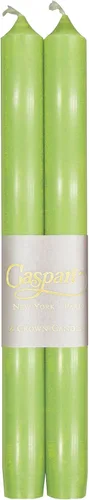 Entertaining with Caspari velas, sin goteo, sin humo, sin perfume, 10 pulgadas, 2 unidades., Verde primavera