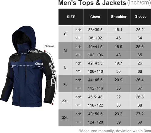 Miniatura 6 de Rodeel Chaqueta rompevientos ligera para hombre, resistente al agua, con capucha para exteriores