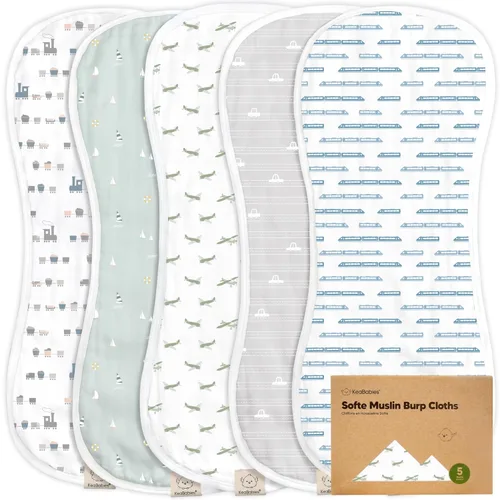 Miniatura 11 de Paquete de 5 paños de muselina para eructos para bebé, niño, niña, trapos muy absorbentes para bebés, 8 capas de viscosa derivada de toalla