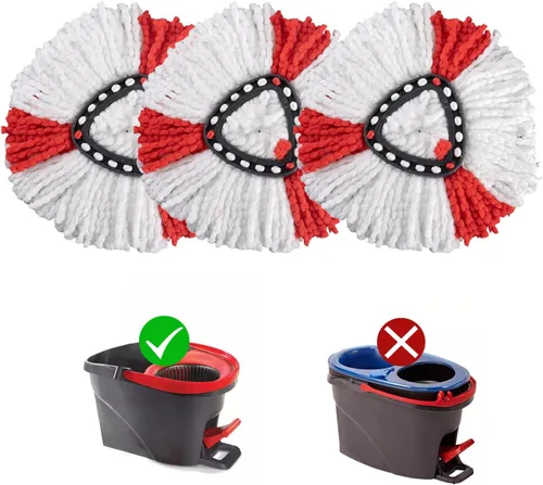 Miniatura 12 de Matthew Cleaning - Juego de 3 cabezales de repuesto de microfibra azul compatible con EasyWring Spin Mop Reemplazar la cabeza EasyWring de alta