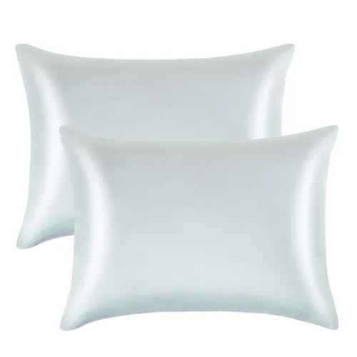 Miniatura 13 de FLXXIE Paquete de 2 fundas de almohada de satén con cremallera para niños pequeños, 13 x 18 pulgadas, lujosas y sedosas, suaves, de viaje