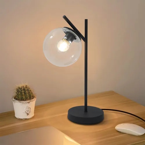 Miniatura 9 de Juego de 2 lámparas de mesa de globo, lámpara de escritorio de latón y vidrio con pantalla de vidrio blanco lechoso, lámpara de pie contemporánea