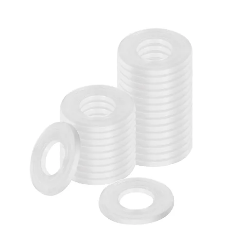 Miniatura 9 de Arandela plana transparente de 1/4" ID x 3/4" de diámetro exterior, junta de arandela de vinilo de repuesto de 1/16 pulgadas de grosor, paquete