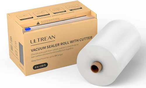 Ultrean Rollo Guardador de Sellado al Vacío de 8" x 150' con Cortador, Bolsas Selladoras al Vacío de Grado Comercial para Food Saver, Sin BPA, Ideal