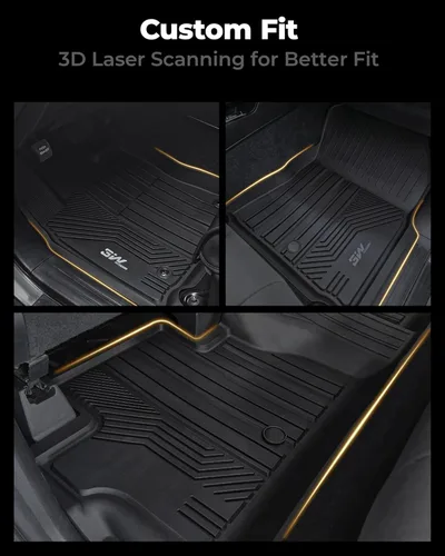 Miniatura 2 de Alfombrillas de Piso 3W Compatibles con Toyota Tundra 2014-2021 (Solo para Cabina CrewMax), Revestimiento de Piso de TPE para Todo Clima con Ajuste