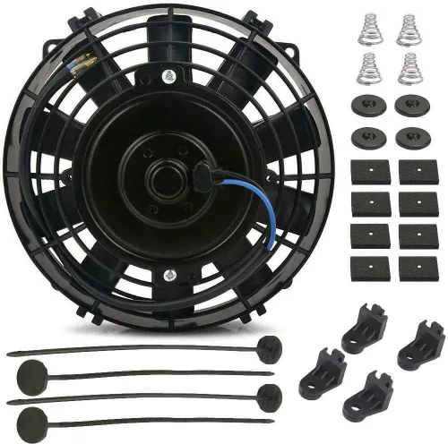 Miniatura 2 de Enfriador de aceite de transmisión de aluminio de 6 filas, camión, furgoneta, SUV, RV, kit de ventilador de refrigeración eléctrica de 6 pulgadas