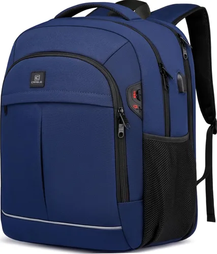 Miniatura 10 de Mochila para laptop, mochila de transporte, duradera y amigable con la TSA para viajes de negocios de 17.3 pulgadas con puerto USB, mochila escolar