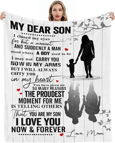 Regalos para hijo de mamá, Día del Padre, regalos de cumpleaños para mi hijo, manta para niños, regalos de Navidad, día de San Valentín, para él,