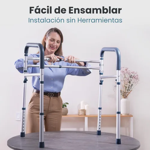 Miniatura 6 de PELEGON Barras de seguridad para inodoro (159 kg) - Bastidor y rieles de seguridad para inodoro ajustables, pasamanos de seguridad para inodoro