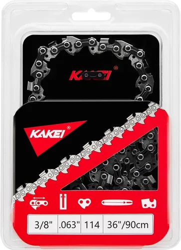 Miniatura 46 de KAKEI Cadena de motosierra de 6 pulgadas 1/4" de paso calibre 043 37 eslabones de transmisión para serrucho (3 cadenas) - Semicincel