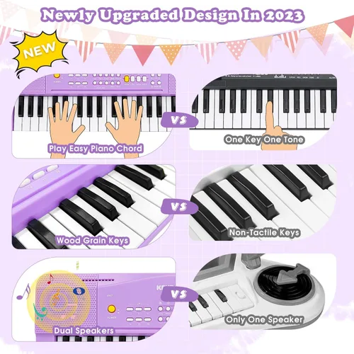 Miniatura 4 de Juguete de Piano para Niños Teclado de Piano Juguete para Niñas y Niños de 3 4 5 6 7 8 Años Principiantes Teclados Eléctricos con Micrófono Juguetes
