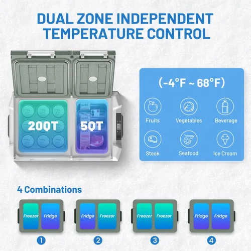 Miniatura 2 de Alpicool Refrigerador de 12 Voltios Portátil Refrigerador Portátil para Automóvil 25 Cuartos Nevera para Automóvil Portátil 12V Refrigerador