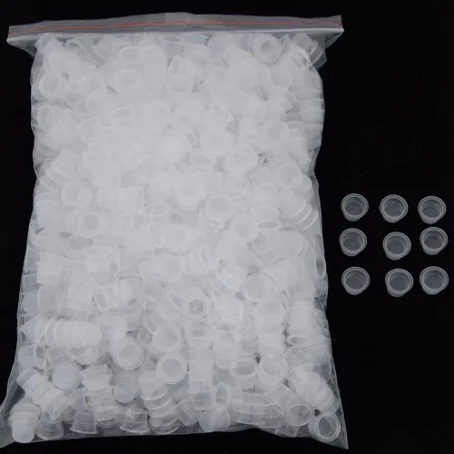 Miniatura 7 de Tapas de tinta, 1000 unidades, desechables para tatuaje, tamaño mediano, 0.512 in, suministros de tatuaje para tinta de tatuaje